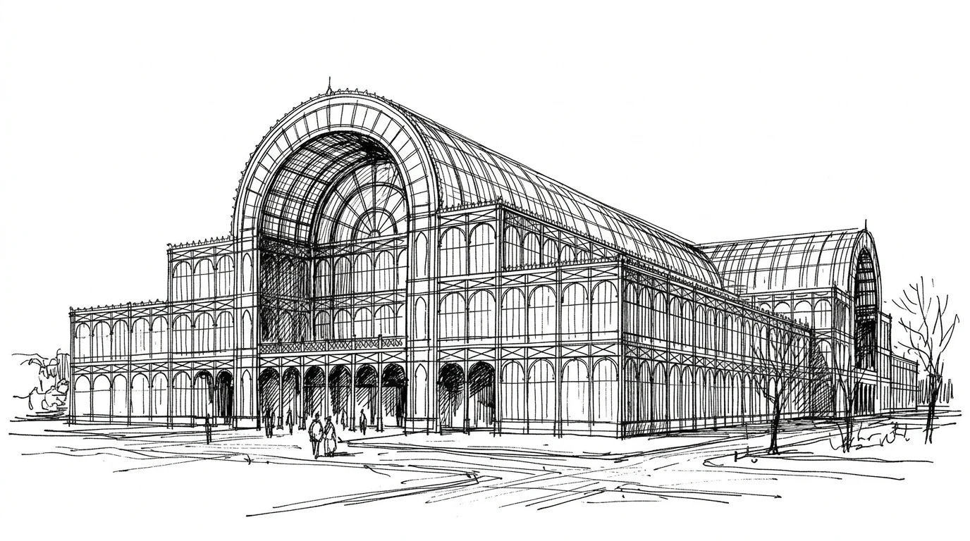 The Crystal Palace, the iron-and-glass exhibition hall built in Hyde Park in 1851