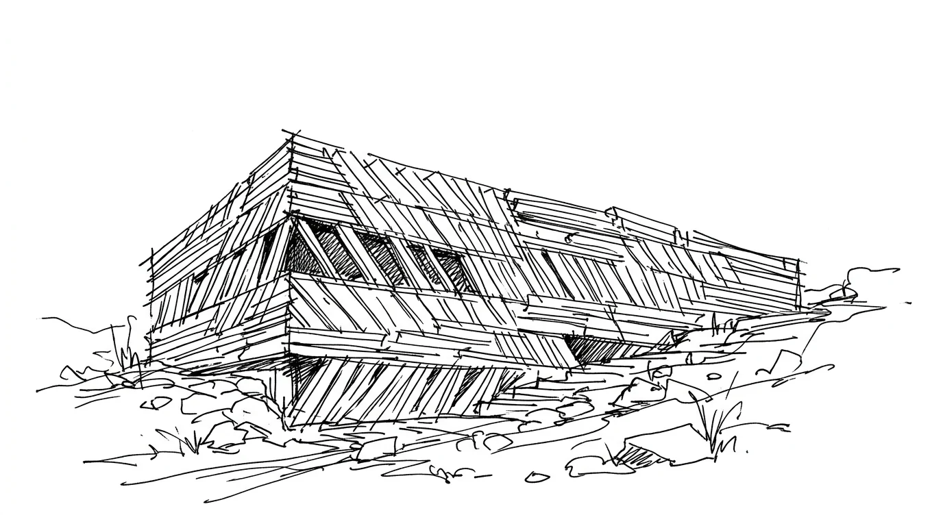 Il Museo della Pietra di Nasu di Kengo Kuma, le lastre di pietra locale inclinate di 45° che si confondono col paesaggio