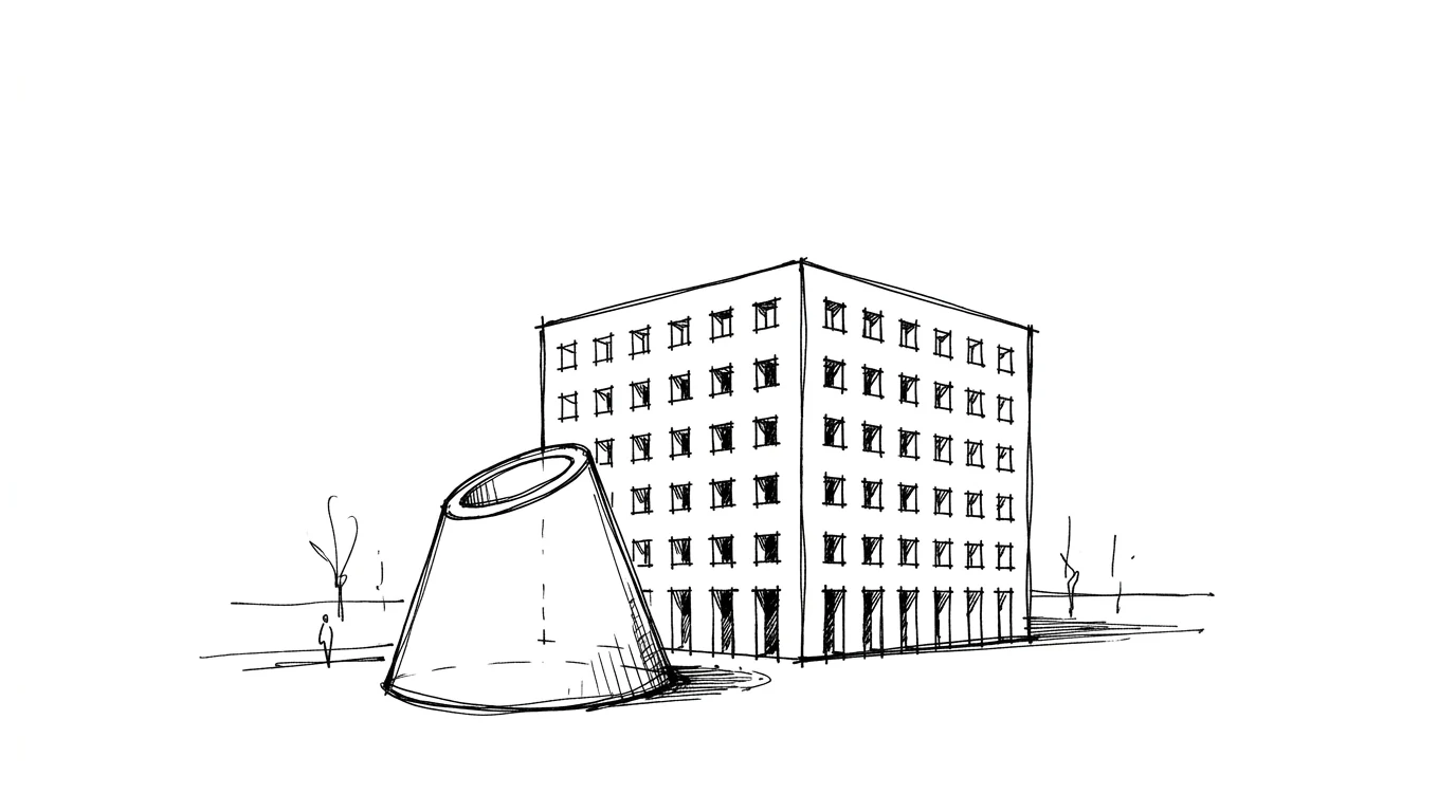 Il cimitero di San Cataldo a Modena di Aldo Rossi, il cubo rosso e il cono tronco aperto al cielo